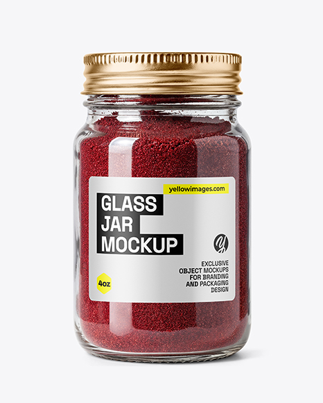 Glass Jar with Sumac Spice Mockup - Realistic mockups