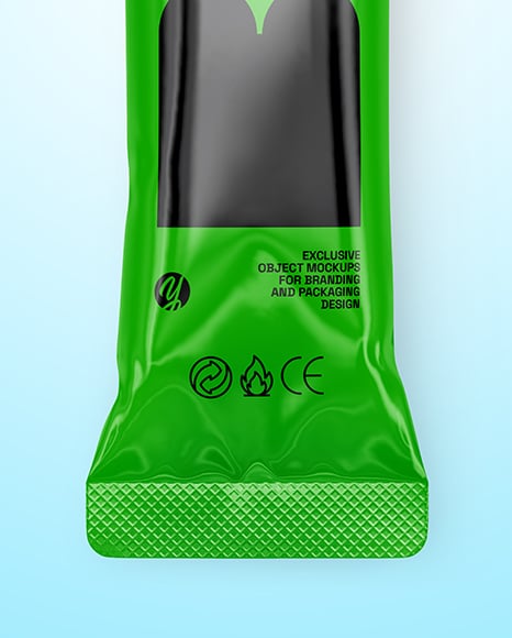Glossy Stick Sachet Mockup