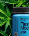 Plastic Supplements Jar on a Hemp Leaves Mockup