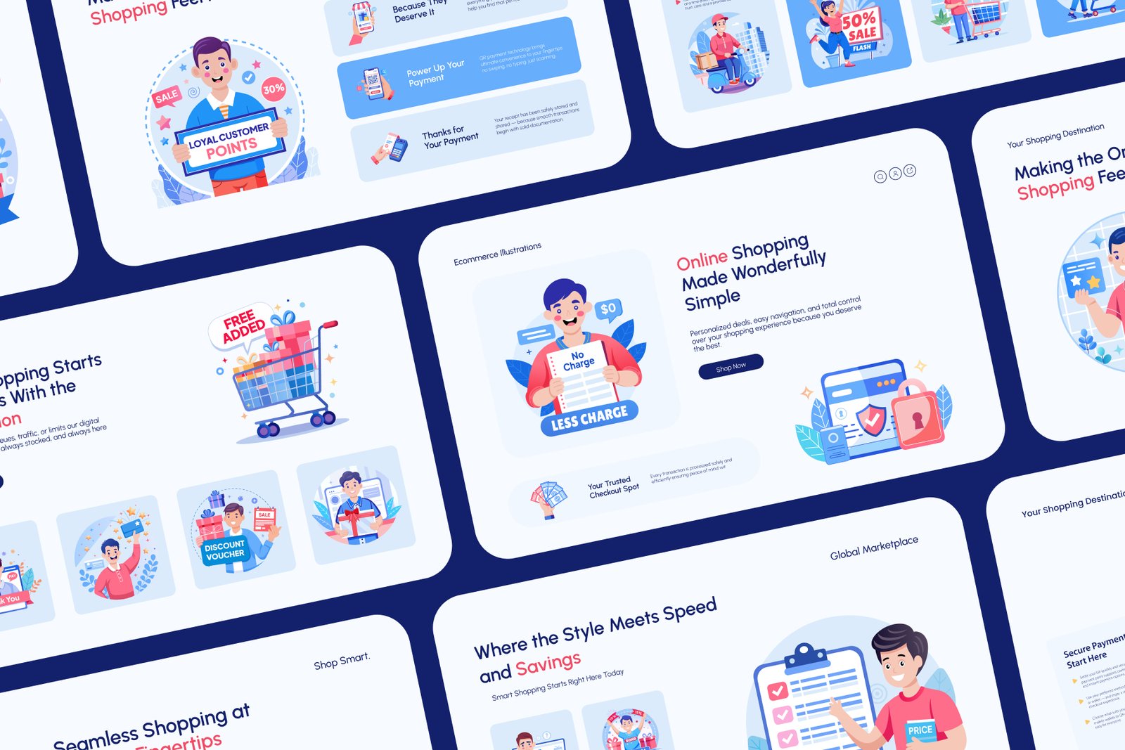 Ecommerce Shopping Illustration Set