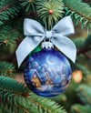 Metallic Christmas Ball with Bow Mockup