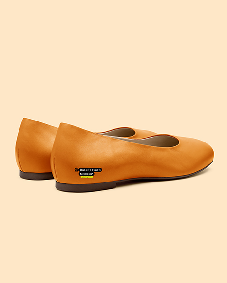 Pair of Leather Ballet Flats Mockup