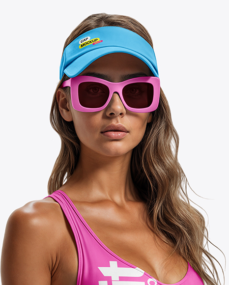 Woman Wearing One Piece Swimsuit Mockup