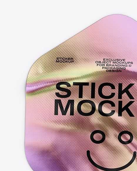 Iridiscent Hexagon Sticker Mockup