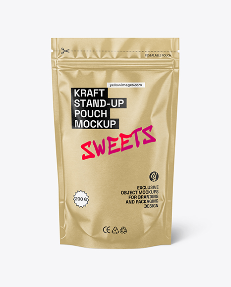Kraft Stand-Up Pouch Mockup