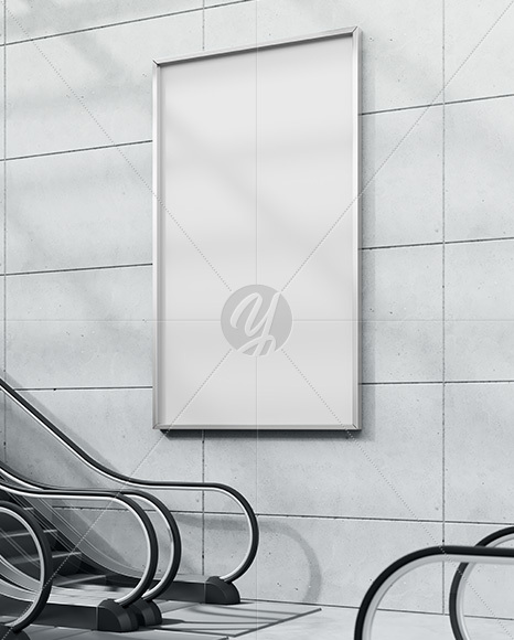 Vertical Billboard on a Wall Mockup