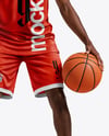 Black Man Wearing Full Basketball Kit Mockup
