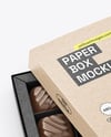 Kraft Paper Box with Chocolate Sweets Mockup