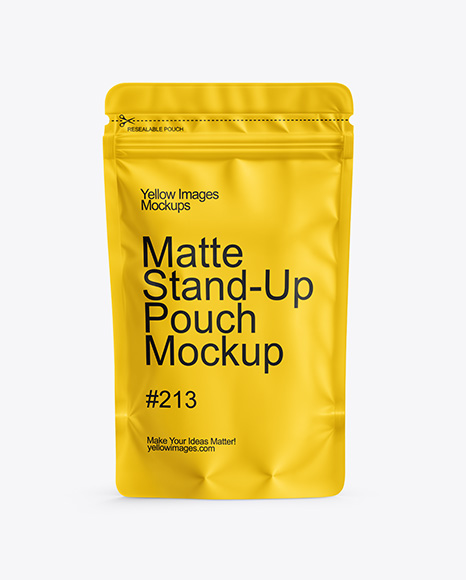 Matte Stand-Up Pouch Mockup - Stand+Up+Pouch+Mockup+In+Pouch+Mockups+On+Yellow+Images+Object+Mockups
