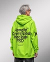 Old Gray-Haired Woman Wearing Oversized Hoodie & Sweatpants Mockup