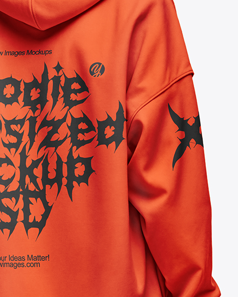 Old Gray-Haired Woman Wearing Oversized Hoodie & Sweatpants Mockup