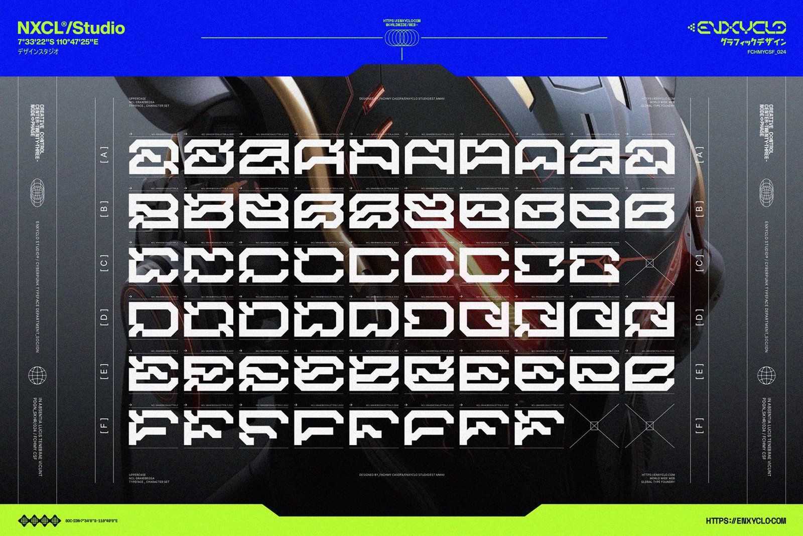 NCL GRAXEBEOSA FONT FAMILY - CYBERPUNK FUTURISTIC MECHA FONT