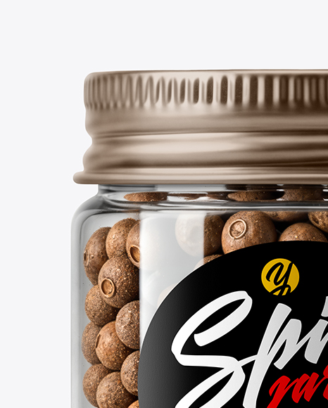 Plastic Jar with Whole Allspice Mockup