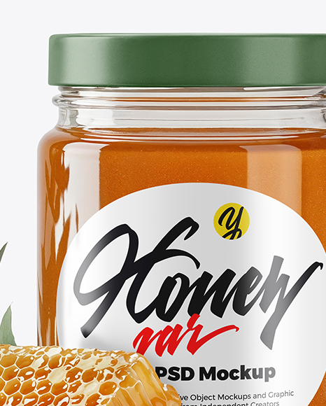 Jar with Eucalyptus Honey Mockup