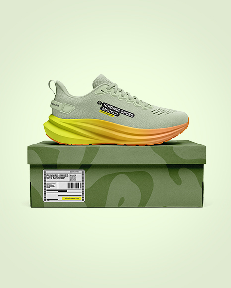 Running Shoe on Box Mockup