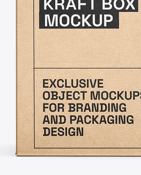 Kraft Box Mockup - Front View