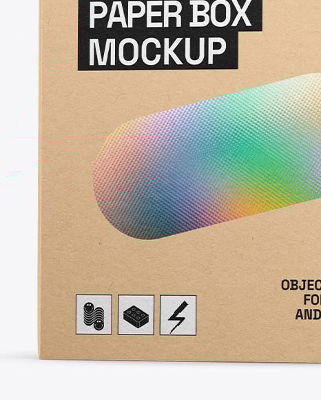 Kraft Paper Box Mockup – Half Side View