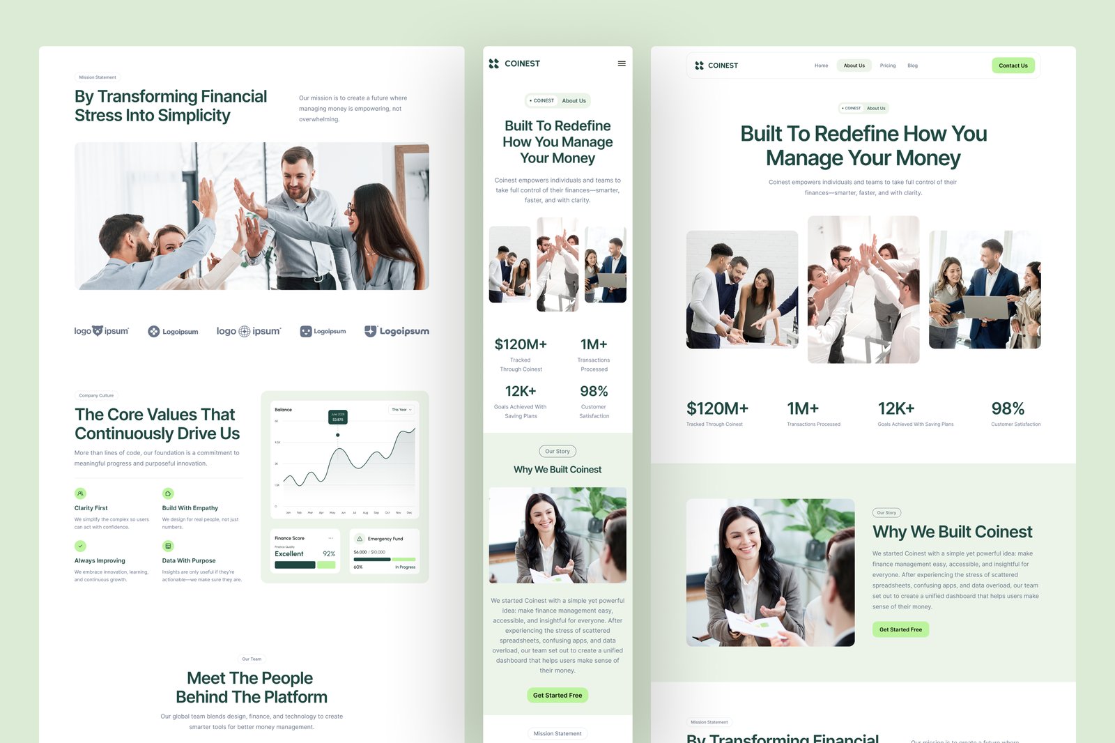 Coinest - Finance Management SaaS Website
