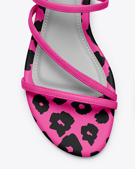 Pair of Women's Strappy Sandals Mockup