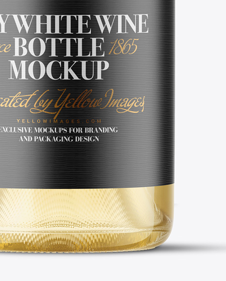 Clear Glass White Wine Bottle Mockup