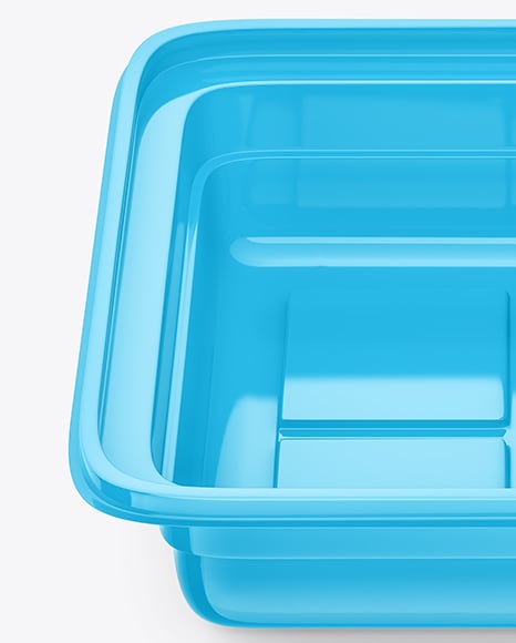 Glossy Plastic Food Container Mockup