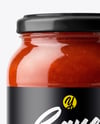 Clear Glass Jar with Pizza Sauce Mockup