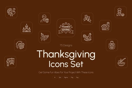 Thanksgiving Icons Collection - Graphics