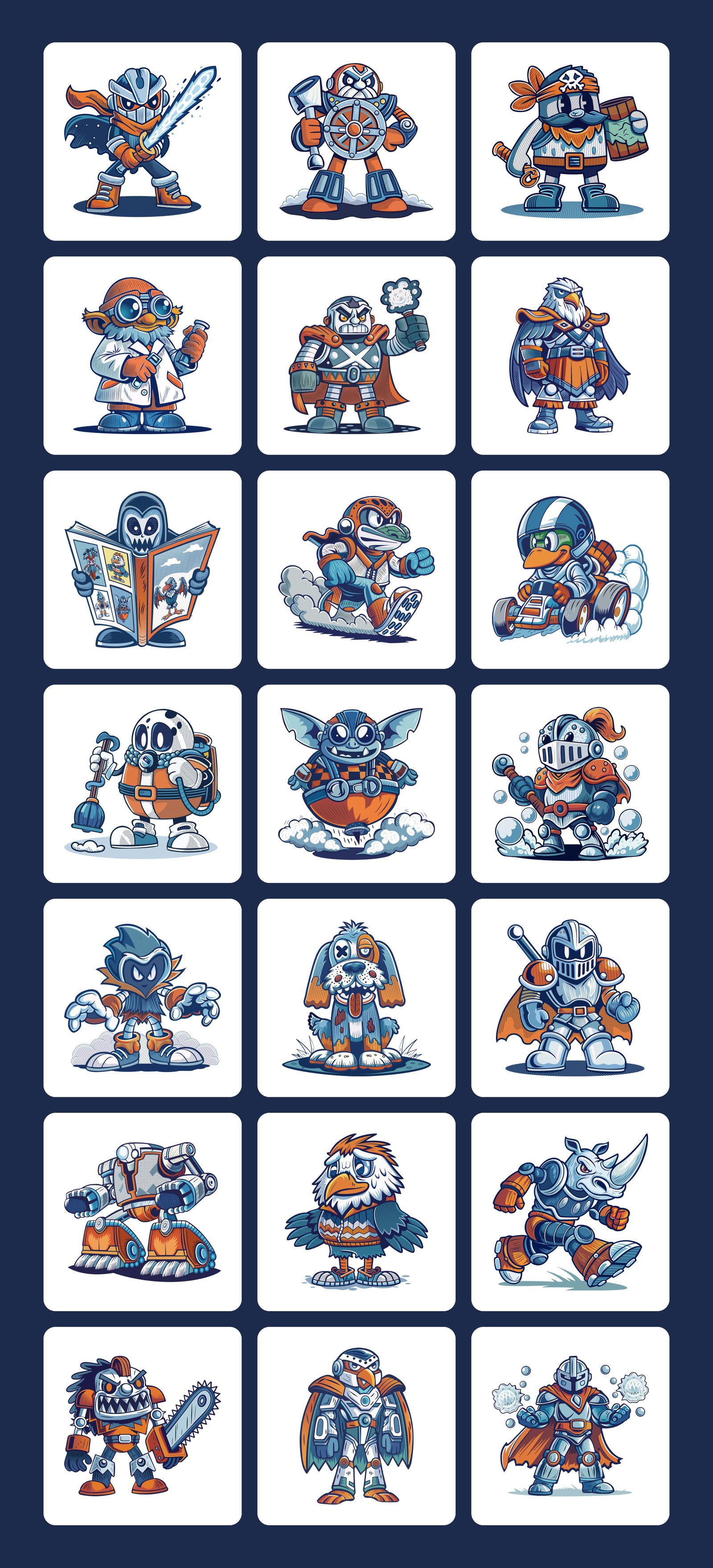 Comic Figures Illustration Set