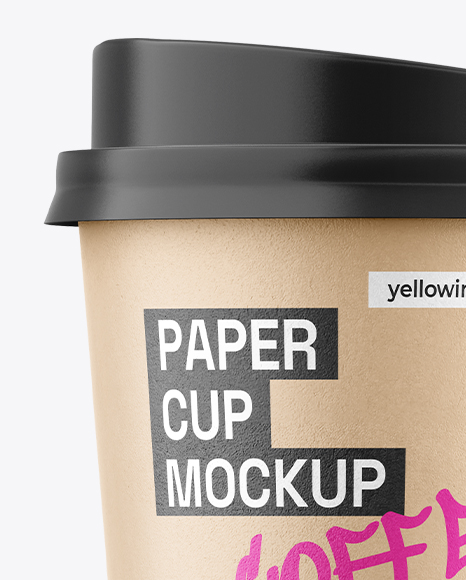Kraft Paper Coffee Cup Mockup – Front View