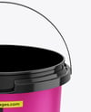 Glossy Plastic Bucket with Handle Mockup