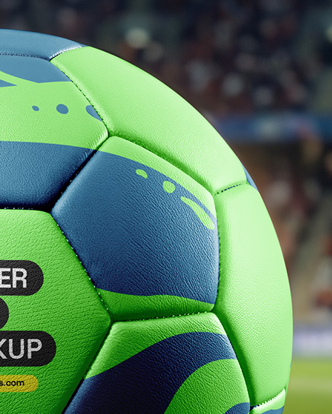 Soccer Ball on Stadium Field Mockup