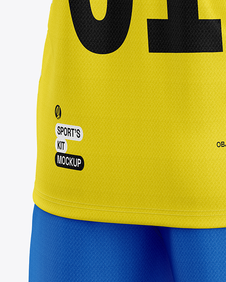 Soccer Kit Mockup - Back Half Side View