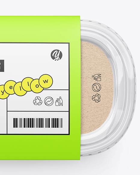 Clear Plastic Container in Paper Sleeve Mockup