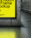 Framed Poster in Underground Passage Mockup