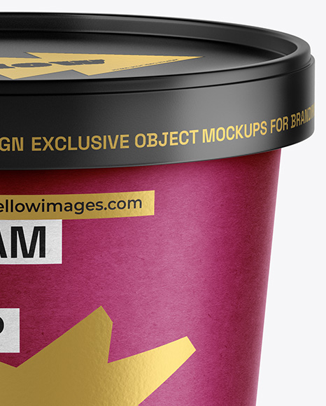 Kraft Paper Ice Cream Cup Mockup