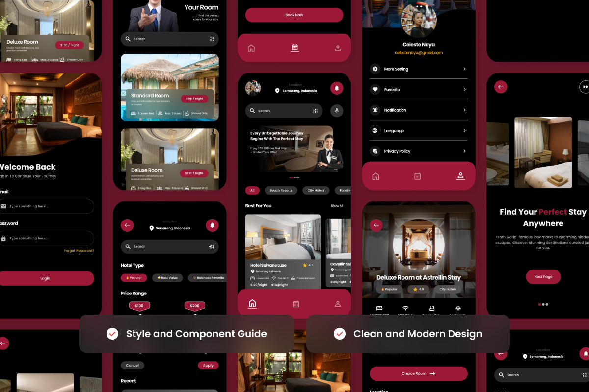Caventra – Hotel Booking App Design Template