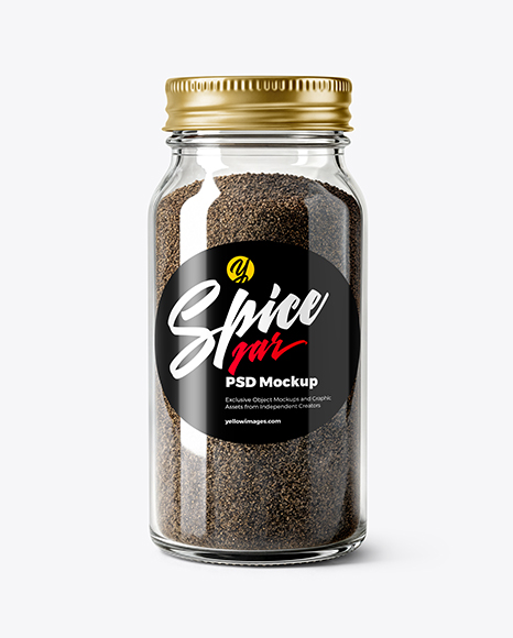 Spice Jar with Grounded Black Pepper Mockup - Black sweater mockup
