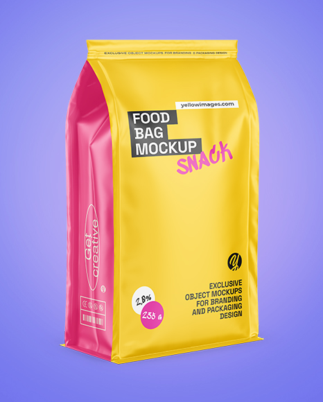Matte Food Bag Mockup - Half-Side View