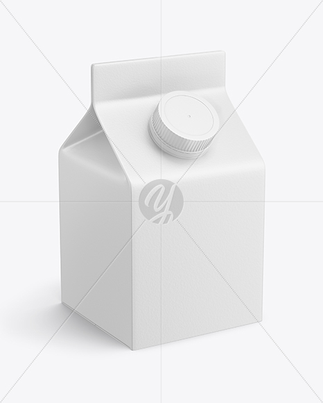 Matte Drink Carton Box Mockup - Half Side view