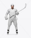 Man Wearing Full Ice Hockey Kit Mockup