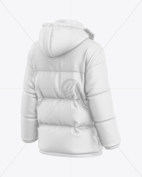 Men's Down Jacket Mockup - Back Half Side View