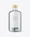 Dry Gin Bottle with Wooden Cap Mockup