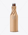 Beer Bottle in Paper Wrap Mockup