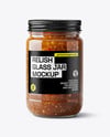 Glass Jar with Sweet Relish Sauce Mockup
