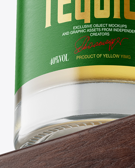 Golden Tequila Bottle Mockup