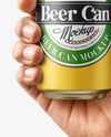 Aluminium Can With Matte Finish in a Hand Mockup