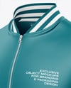 Satin Varsity Zip-Up Jacket Mockup
