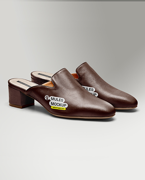Pair of Mules Shoes Mockup