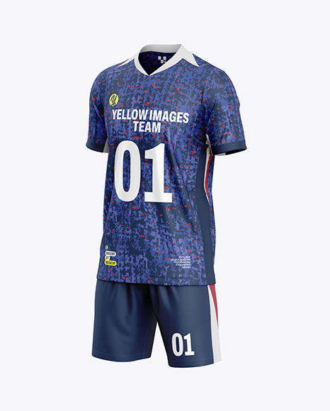 Soccer Kit Mockup - Half Side View