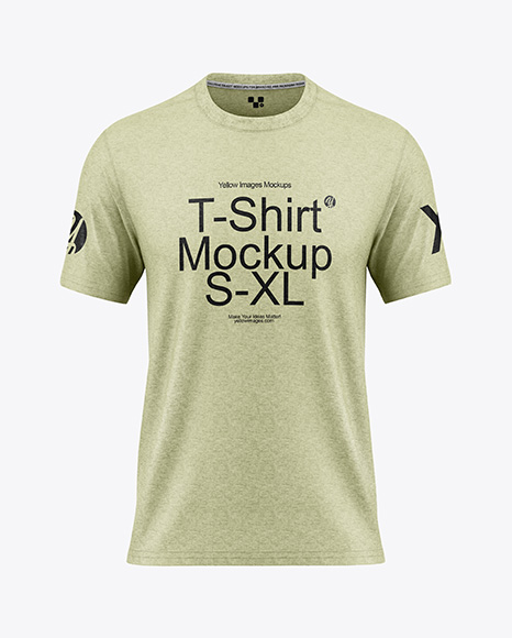 Heather T-Shirt Mockup - Front View - T shirt sweatshirt hoodie mockup set